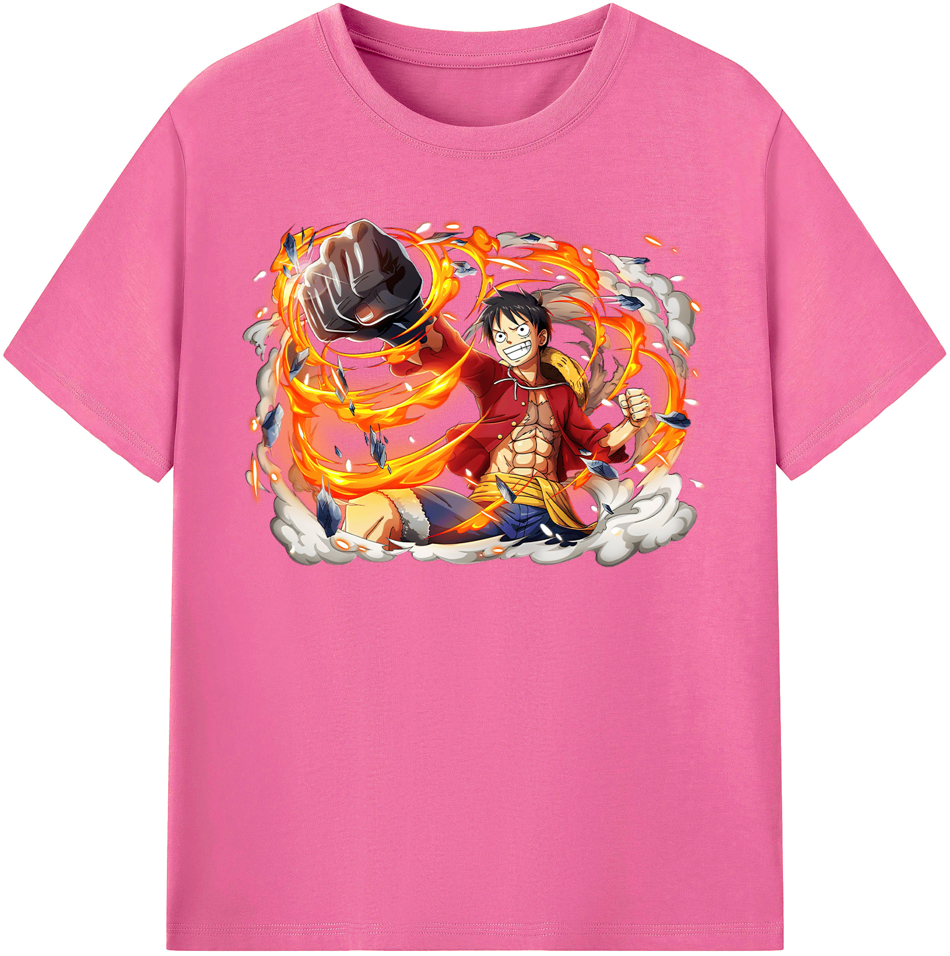 ワンピース モンキー・D・ルフィ ONE PIECE Monkey D. Luffy レディースカジュアルプリントTシャツ（綿100％）